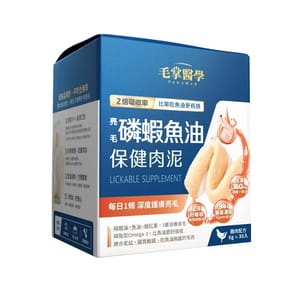 毛掌醫學 毛掌醫學 亮毛磷蝦魚油 保健肉泥 爆毛神器 貓狗適用 6g x 30條 6g 正面圖