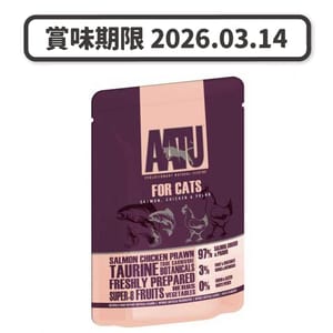 AATU AATU 貓濕糧 主食配方 雞肉+三文魚 85g 85g 正面圖