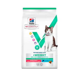 Hills Hills 處方糧 VET ESSENTIALS 獸醫保健貓乾糧 成貓絕育配方 吞拿魚味 1.5kg 5kg 正面圖