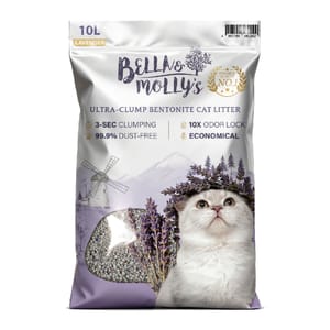 Bella & Molly's Bella & Molly's貝莉 極速超結團高級礦物貓砂 薰衣草味 10L 10L  正面圖