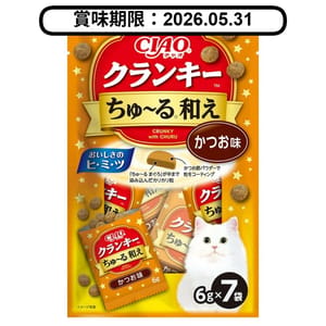 CIAO CIAO 貓零食 日本夾心貓餅 鰹魚 6g 7袋入 6g 正面圖