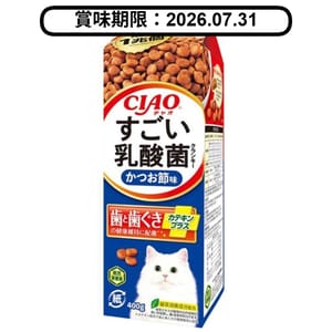CIAO CIAO 貓糧 日本乳酸菌系列 維護牙齒健康 鰹魚味牛奶盒裝 400g 400g  正面圖