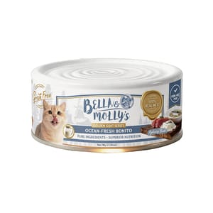 Bella & Molly's Bella & Molly's貝莉 貓罐頭 無穀物黃金羊奶系列 補水鮮魚湯罐 80g - 限時試食價 80g  正面圖