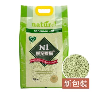 N1 N1 naturel 2.0 幼身版天然玉米 豆腐貓砂 綠茶味 17.5L / 6.5kg 5L  正面圖