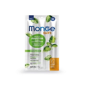 Monge Monge Gift 貓零食 絕育貓補充配方 鴨肉配香蜂草 5g x 3 5g  正面圖