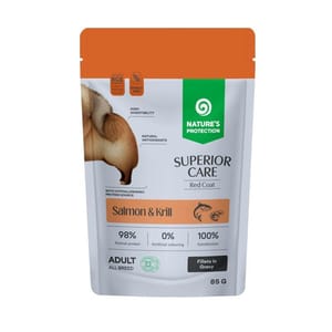 Nature's Nature's Protection 狗濕糧 成犬無穀袋裝濕糧 去淚痕美毛配方 鮭魚+磷虾 85g 85g 正面圖