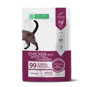 Nature Protection Nature s Protection 貓濕糧 成貓主食袋裝濕糧 泌尿護理 雞肉+白魚+蔓越莓 100g (KIP54100G)