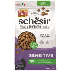 Schesir 貓糧 成貓糧 天然羊肉配方 400g (SCH76004/SCH10623) (新舊包裝隨機發貨) 貓貓 貓糧 貓乾糧 寵物用品速遞