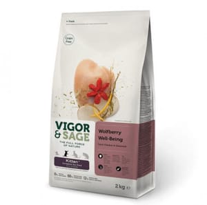 VIGOR VIGOR & SAGE 無穀物天然糧 枸杞幼貓 Wolfberry Well-Being Kitten 400g 400g  正面圖