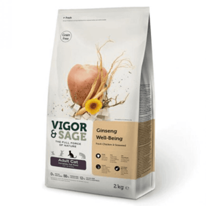 VIGOR VIGOR & SAGE 無穀物天然糧 人參健體成貓 Ginseng Well-Being Adult Cat 10kg 10kg  正面圖