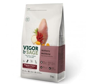 VIGOR VIGOR & SAGE 無穀物天然糧 枸杞普通幼犬 Wolfberry Well-Being Regular Puppies 1kg 1kg  正面圖