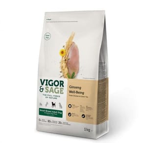 VIGOR VIGOR & SAGE 無穀物天然糧 人參小型成犬   正面圖