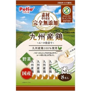 Petio Petio 狗零食 天然無添加 九州雞肉+蔬菜慕絲 唧唧棒 8支裝 (80505367)