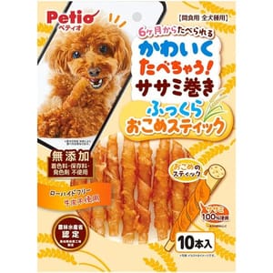 Petio 狗零食 米香鮮嫩雞肉捲 10支裝 (80505369) 狗零食 Petio 寵物用品速遞