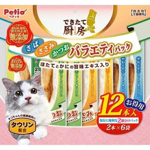 Petio 貓零食 無添加蒸煮鮮肉塊 貓用三道式盛宴袋 12支裝 (80605719) 貓零食 寵物零食 Petio 寵物用品速遞