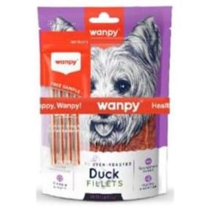 Wanpy Wanpy 肉乾 狗零食 軟鴨肉片 Soft Duck Fillets 100g 加送鱈魚三文治20g (YY820369)