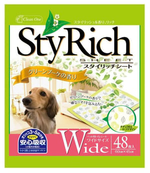 日本StyRich 日本StyRich Wide 花香味寵物尿墊 狗尿墊 狗尿片 [45*60 L碼 48枚入]   正面圖