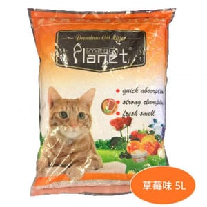 貓咪星球 貓咪星球 高級凝結 礦物貓砂 草莓味 5L 5L 正面圖