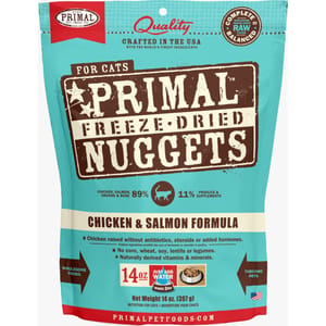 Primal Primal 貓糧 脫水凍乾生肉主食糧 雞肉及三文魚 14oz 14oz  正面圖