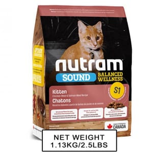 nutram nutram SOUND紐頓 幼貓配方貓糧 S1 1.13kg 13kg  正面圖