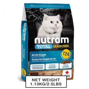 nutram紐頓 nutram紐頓 無薯無穀糧全貓糧 三文魚及鱒魚 Salmon & Trout T24 1.13kg 13kg  正面圖