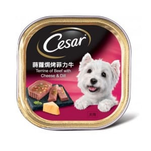 Cesar西莎 Cesar西莎 鋁罐狗罐頭 星級美饌系列 蒔蘿焗菲力牛 Terrine of Beef with Cheese Ball & Dill 100g 100g  正面圖