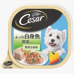 Cesar西莎 Cesar西莎 鋁罐狗罐頭 日系野菜白身魚 100g 100g 正面圖