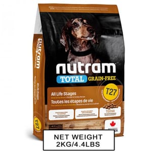 nutram紐頓 nutram紐頓 狗糧 無薯無穀糧小型犬 雞肉火雞 Turkey Chicken & Duck T27 5.4kg 4kg  正面圖