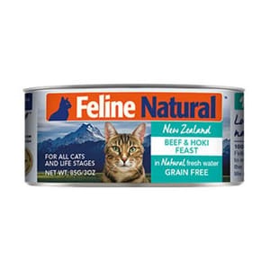 Feline Feline Natural 主食貓罐頭 牛肉及藍尖尾鱈魚盛宴 Beef and Hoki Feast 85g 85g 正面圖