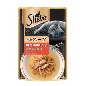 Sheba Sheba 鮮魚湯羹 吞拿魚及鮮雞 40g 40g 正面圖
