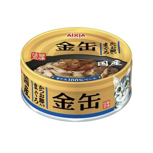 AIXIA AIXIA 愛喜雅 貓罐頭 金缶系列 吞拿魚+柴魚片 70g 新舊包裝隨機發貨 70g 正面圖