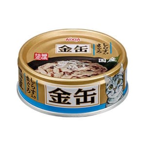 AIXIA AIXIA 愛喜雅 貓罐頭 金缶系列 吞拿魚+白飯魚 70g 70g 正面圖