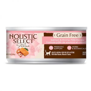 Holistic Holistic Select活力滋 無穀物貓罐頭 三文魚拼海蝦配方 5.5oz 5oz  正面圖