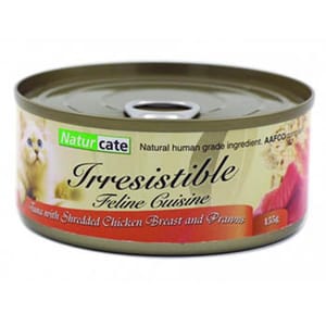 Naturcate Naturcate 貓罐頭 吞拿魚+雞肉+海蝦 155g 155g 正面圖
