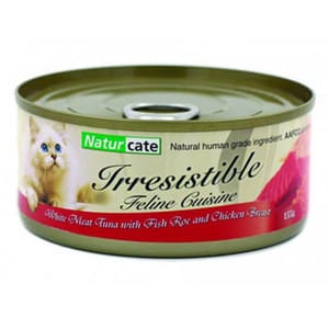 Naturcate Naturcate 貓罐頭 白肉吞拿+魚子+嫩雞肉 155g 155g  正面圖