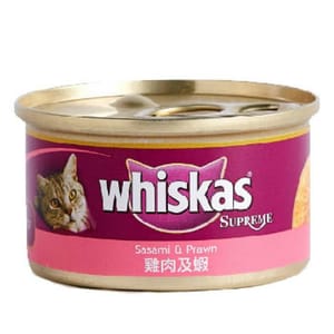 whiskas偉嘉 whiskas偉嘉 極品貓罐頭 雞肉及蝦 85g 85g  正面圖
