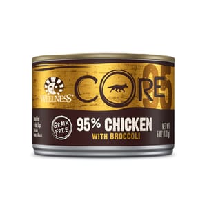 WELLNESS WELLNESS CORE 狗罐頭 95% 天然系列 雞肉配西蘭花 6.6oz 6oz 正面圖
