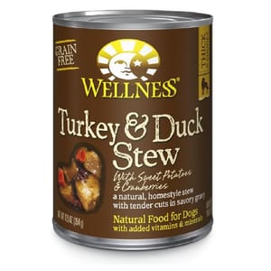 WELLNESS WELLNESS 狗罐頭 Grain Free 無穀物 紅莓火雞鴨肉 12.5oz 354g 5oz 正面圖