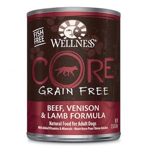 WELLNESS WELLNESS CORE 狗罐頭 無穀物狗罐頭 牛肉、鹿肉拼羊肉配方 12.5oz 5oz  正面圖