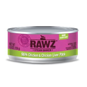 RAWZ RAWZ 貓罐頭 肉醬主食罐 全貓配方 雞肉及雞肝 155g 155g 正面圖