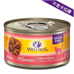 WELLNESS WELLNESS 貓罐頭 Morsels 三文魚粒 Salmon Dinner 3oz 3oz 正面圖