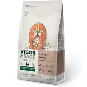 VIGOR VIGOR & SAGE 無穀物天然糧 三文魚百合美毛小型成犬 Lily Root Beauty Small Breed Adult Dog 6kg 6kg  正面圖