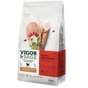 VIGOR VIGOR & SAGE 無穀物天然糧 山藥高能量成犬 Wolfberry High Energy 2kg 2kg  正面圖