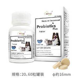 Petive Petive Life 貓狗天然海藻加益生丸 60粒 60粒 貓犬用 正面圖