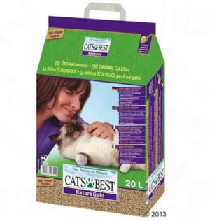德國CAT'S 德國CAT'S BEST不黏毛黏結 木貓砂 紫袋粗砂金裝 10kg 10kg 正面圖