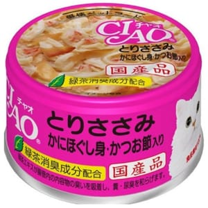 CIAO CIAO 貓罐頭 雞肉鰹魚及蟹 85g 85g  正面圖