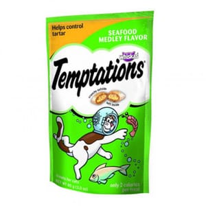 Temptations Temptations 防牙石貓零食 精選海鮮 85g 85g 正面圖