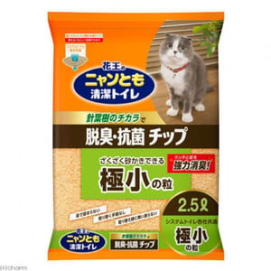 日本花王脫臭抗菌極小粒 日本花王脫臭抗菌極小粒 木貓砂 2.5L 5L 正面圖