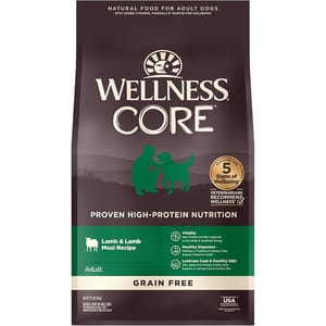 WELLNESS WELLNESS CORE 狗糧 無穀物 羊肉 22lb 22lb  正面圖