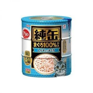 日本AIXIA 日本AIXIA 愛喜雅 貓罐頭 純缶系列 吞拿魚+白飯魚 125g 3缶入 125g 正面圖